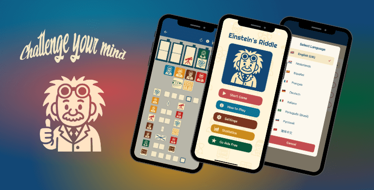 Einsteins Riddle app design by ABCwebsites
