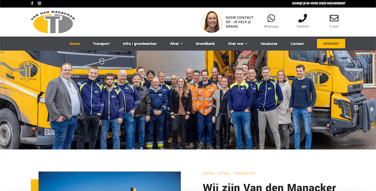 Website Van den Manacker - ontwerp en bouw door ABCwebsites