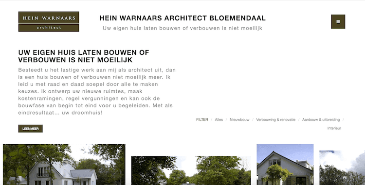 Website Architect Warnaars - ontwerp en bouw door ABCwebsites