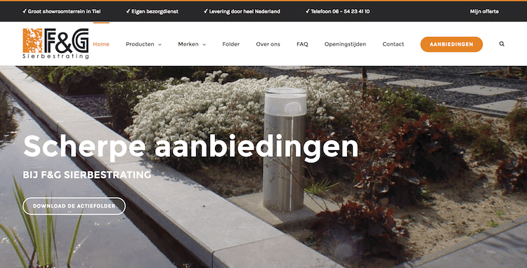 Website F&G Sierbestrating - ontwerp en bouw door ABCwebsites