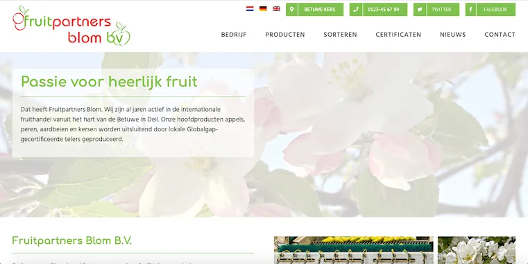 Fruitpartners-Blom Website Fruitpartners Blom - ontwerp en bouw door ABCwebsites