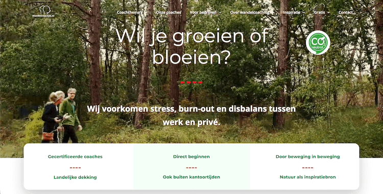 Website Wandelcoaches - ontwerp en bouw door ABCwebsites