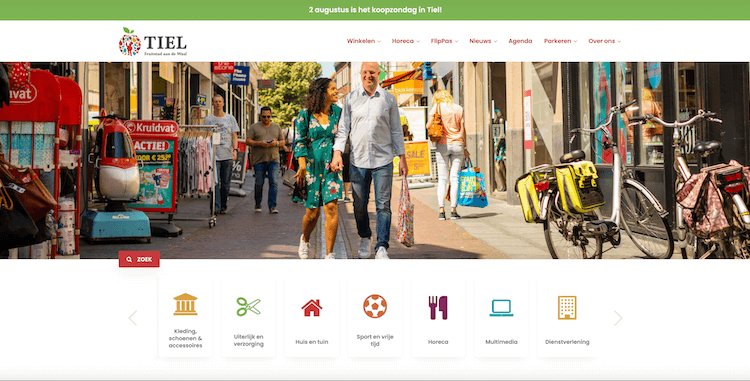 Website Winkelen in Tiel - ontwerp en bouw door ABCwebsites