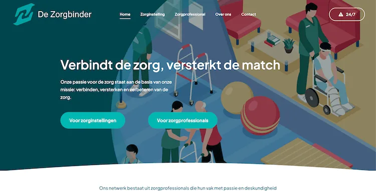 De-Zorgbinder Website De Zorgbinder - ontwerp en bouw door ABCwebsites