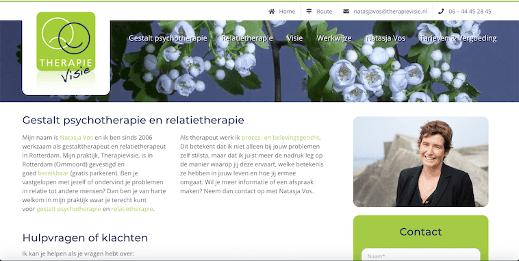 Website Therapievisie - ontwerp en bouw door ABCwebsites