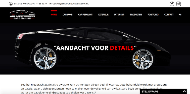 Van-IJzendoorn-Car-Detailing Website Van IJzendoorn Car Detailing - ontwerp en bouw door ABCwebsites